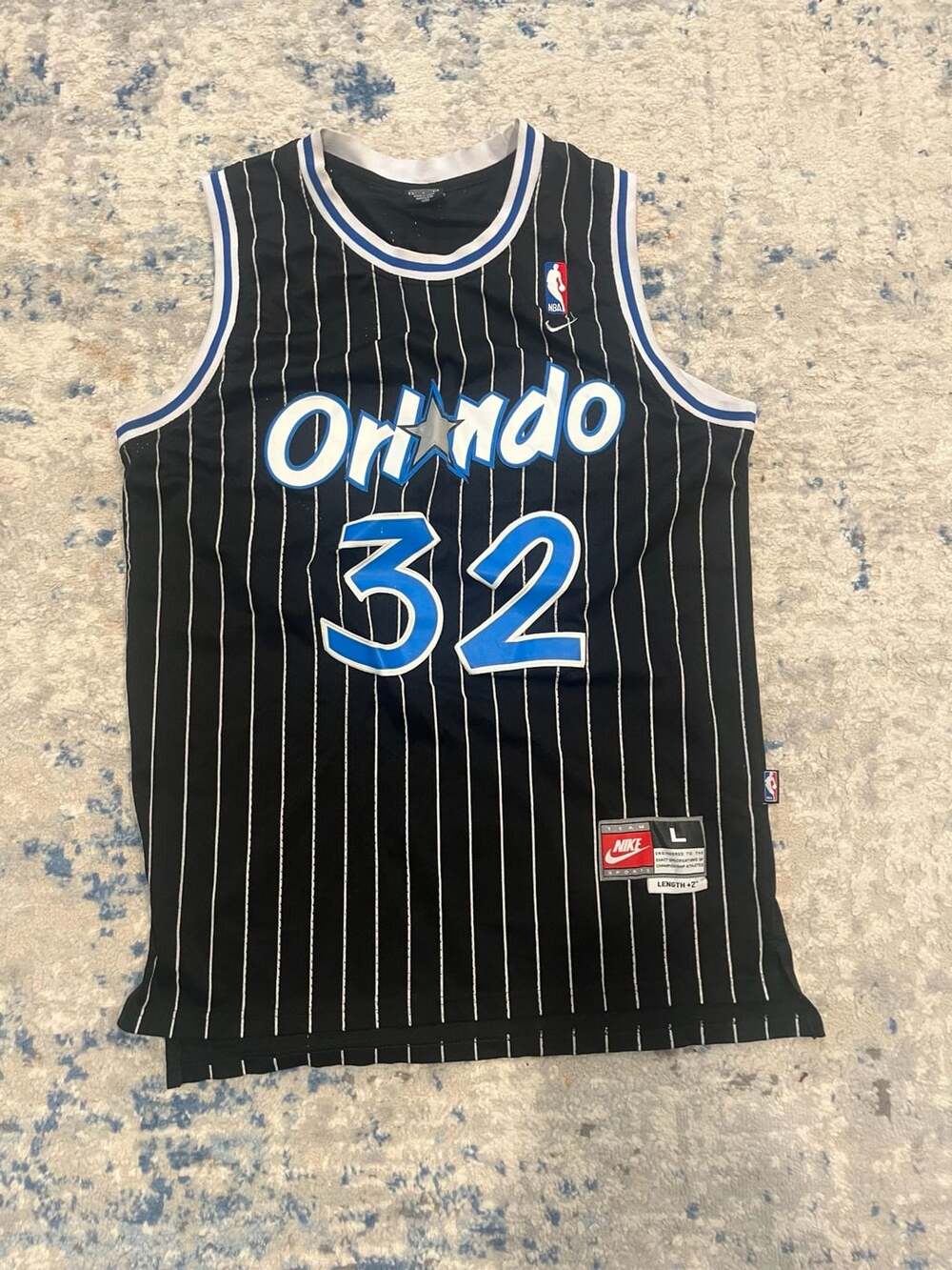 Nike Shaquille O'Neal Orlando Magic Jersey Size L Pinstripe